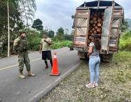 La madera decomida por los soldados de la Brigada de Caballería Blindada del Ejército.
