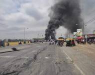 Varios puntos de la red vial en Guayas sirvieron como escenario para miles de agricultores. Foto: Twitter