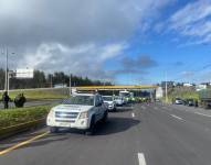 Policías y militares permanecen en el sector El Chasqui, para evitar que manifestantes tomen el lugar.