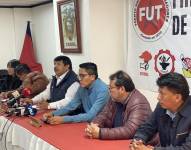 El FUT, Frente Popular y UNE participaron en la rueda de prensa de este 25 de abril de 2022.