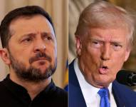 Esta combinación de imágenes del presidente de Ucrania, Volodímir Zelenski, y del presidente de Estados Unidos, Donald Trump.