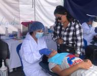 Uno de los niños que recibió atención dental, este viernes 23 de agosto de 2024.
