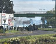 Un amplio contingente policial y militar se desplegó en Imbabura, debido a las manifestaciones.