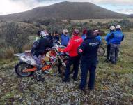 El Cuerpo de Bomberos del cantón Mejía y la Policía Nacional inspeccionaron la montaña Rumiñahui.