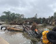 Fotografía de los escombros ocasionados debido a las inundaciones este sábado, en el área de Kerrville, Texas (EE.UU.)
