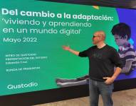 El responsable de la plataforma Qustodio, Eduardo Cruz, en la presentación del estudio sobre hábitos digitales.