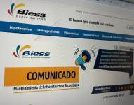El mensaje colgado en la página web del BIESS.