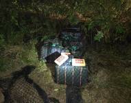 Imagen de bloques de droga ocultas en El Aromo, Manabí.