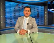 El asambleísta Ferdinan Álvarez en el set de Ecuavisa, en Quito.