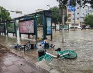 Imagen referencial. Lluvias en China el siete de septiembre por un tifón.