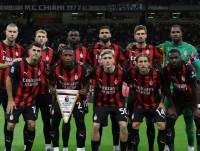 Jugadores del AC Milan previo a un partido.