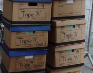Imagen de cajas con expedientes del caso Triple A.