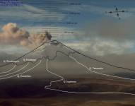 El volcán Cotopaxi captado por la cámara Sincholagua, este 12 de mayo de 2023.