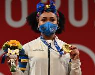 Neisi Dajomes, pesista ecuatoriana que llega a París como la vigente campeona olímpica.