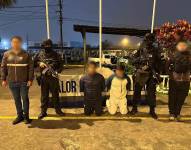 Los dos sospechosos detenidos por la Policía Nacional.