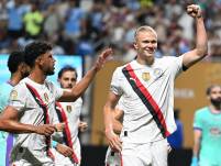 Haaland celebrando un gol.