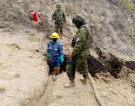 Una perforación clandestina se encontró en el poliducto Quito -Ambato- Riobamba.