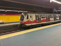 Uno de los trenes del Metro de Quito en la estación Iñaquito.