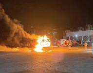 Buses incendiados en Tel Aviv.