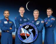 El especialista de misión emiratí Sultan Alneyadi; el piloto Woody Hoburg el comandante Stephen Bowen, ambos astronautas de la NASA; y el especialista de misión de Roscosmos Andrey FedyaevNASA04/9/2023