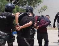 Imagen de los cinco capturados en Montecristi, Manabí.