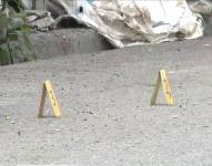 Imagen de indicios balísticos en Guayaquil.