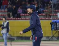 El entrenador de Universidad Católica, Diego Martínez, en el partido ante Liga de Quito por la final de la Copa Ecuador