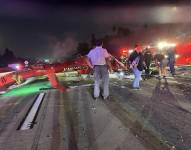 Así quedó el helicóptero tras el accidente