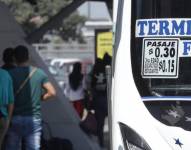 Imagen de archivo de un bus en la Terminal Terrestre Jaime Roldós Aguilera.