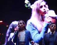 Andrea González durante el cierre de campaña.