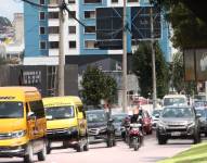 Tráfico vehicular en Quito.