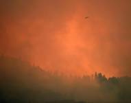 Vista de un incendio en el valle del parque Yosemite en California (Estados Unidos), en una fotografía de archivo.