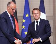 El presidente francés Emmanuel Macron y el canciller alemán Friedrich Merz involucrados en el video.