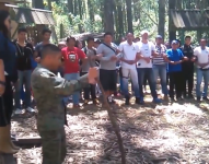 Imagen de un entrenamiento del Comité de Defensa del Gobierno Nacional y de la Revolución Ciudadana.