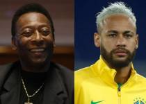 Pelé y Neymar, leyendas de Brasil.