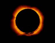 Imagen referencial de un eclipse solar anular tomada por el telescopio óptico solar.