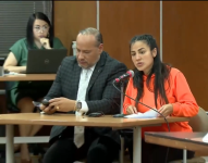 Imagen de Mayra Salazar cuando dio sus disculpas públicas en enero del 2025.
