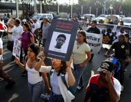 Imagen de la marcha por el caso Las Malvinas.