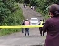 Imagen del operativo policial en Pastaza tras el asesinato de dos hombres.