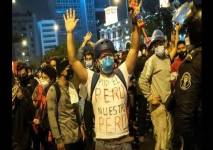 manifestación en Lima, Perú.