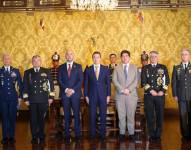 En el salón amarillo, el presidente Daniel Noboa posesionó al Alto Mando Militar de las Fuerzas Armadas.