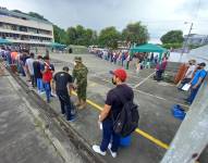 Guayaquil, viernes 25 de marzo del 2022. En la Base de Movilización Occidental de Guayaquil.