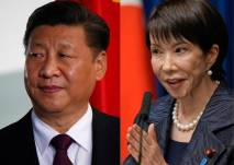 El presidente de China, Xi Jinping (Izq) y la primera ministra de Japón, Sanae Takaichi (Der)