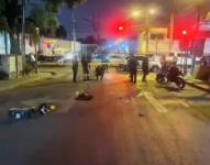 Foto de la escena del enfrentamiento de un policía y dos delincuentes en el norte de Guayaquil.
