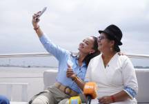 Las prefectas del Guayas, Marcela Aguiñaga, y de Cotopaxi, Lourdes Tibán, se reunieron en Guayaquil este jueves 20 de noviembre.