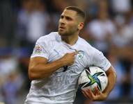 Shon Weissman en el partido de Israel vs. Islandia en la UEFA Nations League 2022