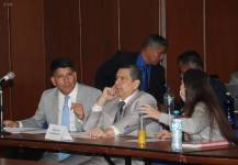 17 de febrero del 2025. Pablo Muentes y sus abogados en audiencia del caso Purga.