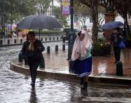 Fotografía de archivo de lluvia en Cuenca.