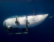 Fotografía facilitada por OceanGate que muestra el exterior de un submarino turístico, con capacidad para cinco personas, operado por la citada compañía.