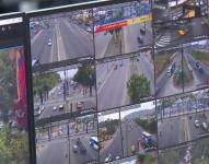 Imagen de las pantallas que son revisadas en el centro de monitoreo de la Agencia de Tránsito y Movilidad (ATM).